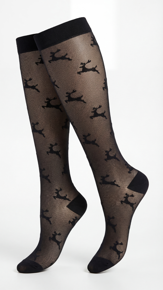Damen Fashion Kniestrümpfe Hirsch Motiv