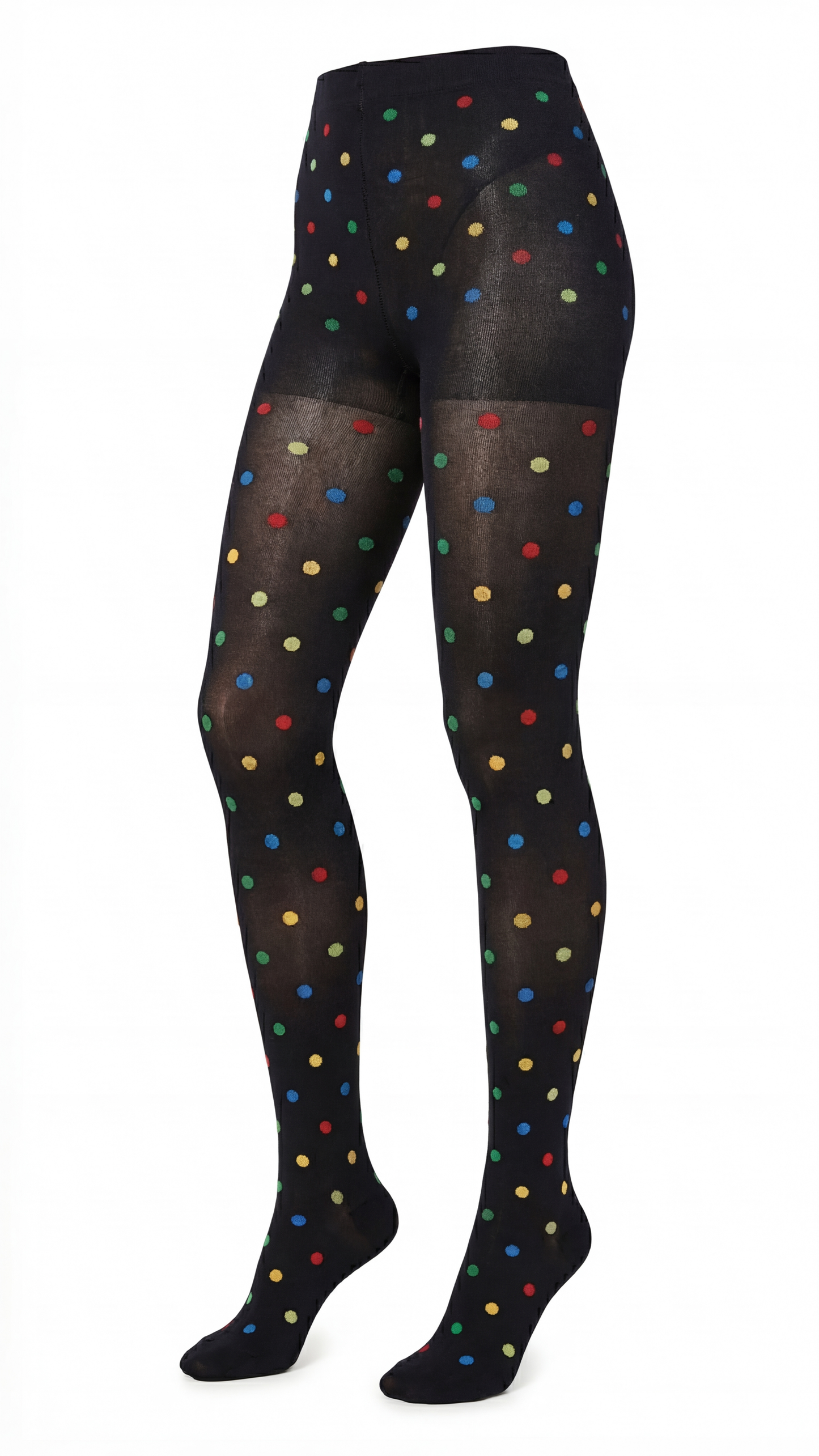 Damen Feinstrumpfhose bunte Punkte