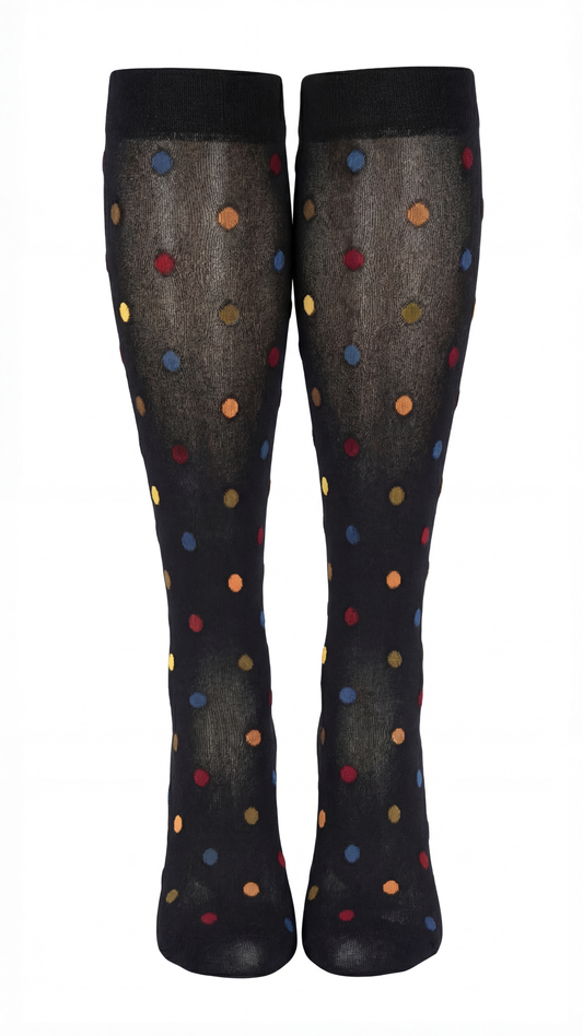 Damen Feinstrumpf bunte Punkte