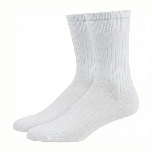 OP-Socken mit Rippe aus Bio Baumwolle Weiss