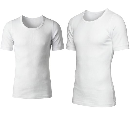 Halbarm-Unterhemd Doppelripp 2er Pack