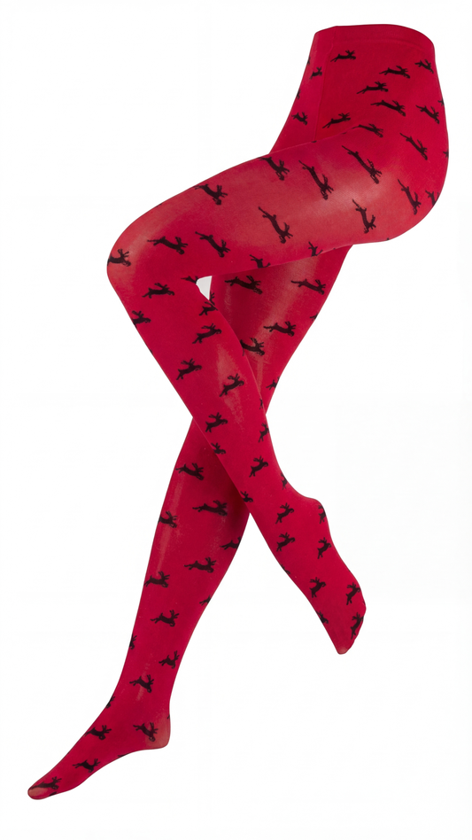 Damen Feinstrumpfhose Hirsch Sprung Motiv 2 Farben