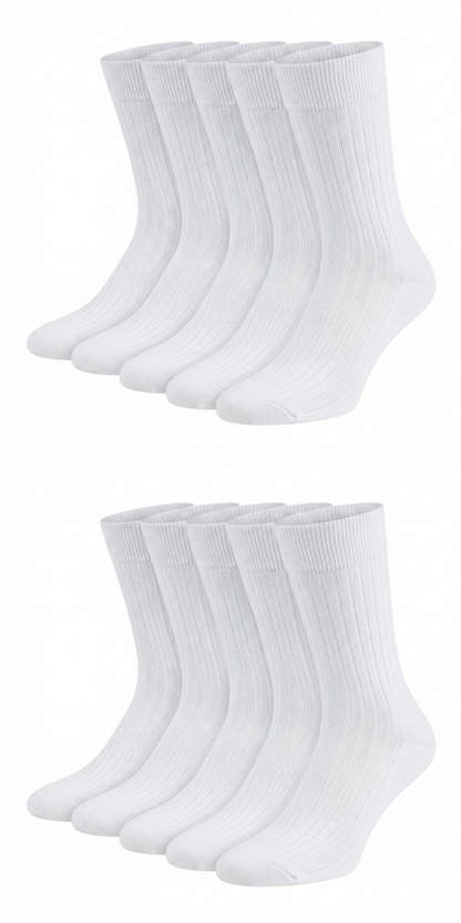 OP-Socken mit Rippe aus Bio Baumwolle Weiss