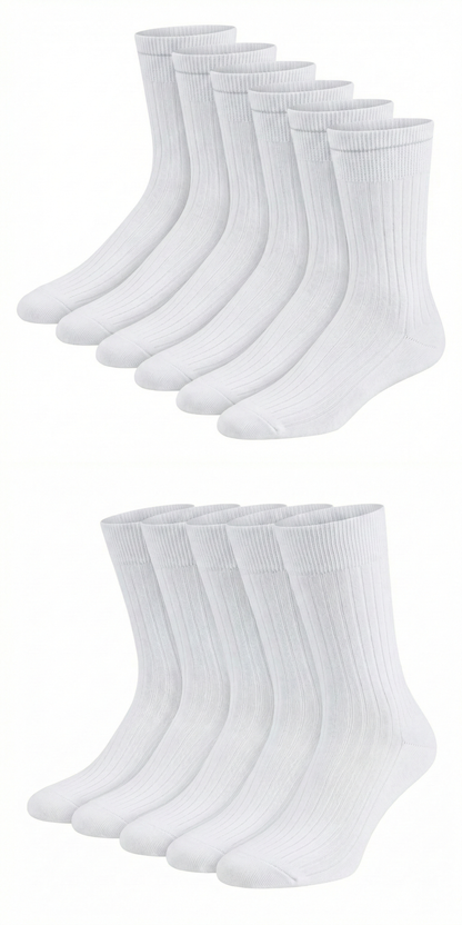 OP-Socken mit Rippe aus Bio Baumwolle Weiss