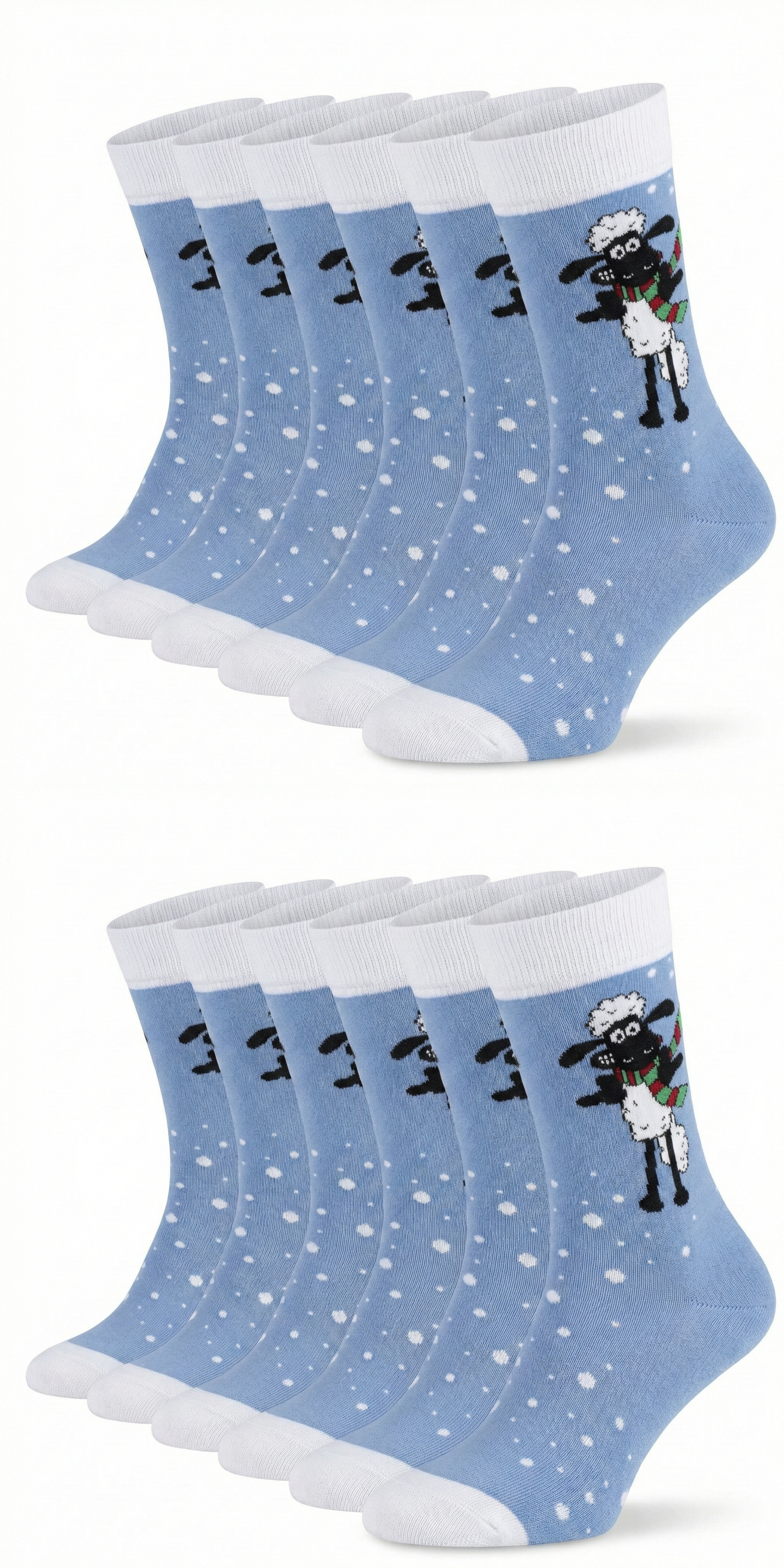 Kids - Shaun das Schaf Socken Schneeflocken Bio Baumwolle
