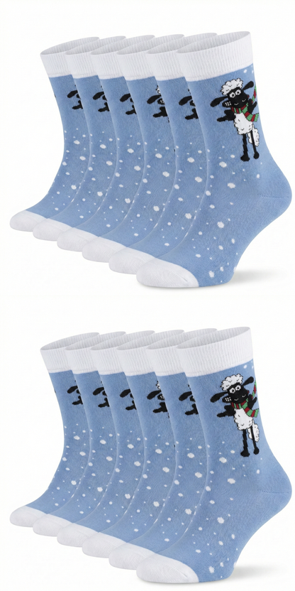 Kids - Shaun das Schaf Socken Schneeflocken Bio Baumwolle