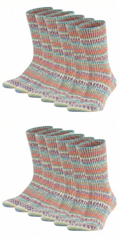 Bunte Handstrick Komfort-Socken