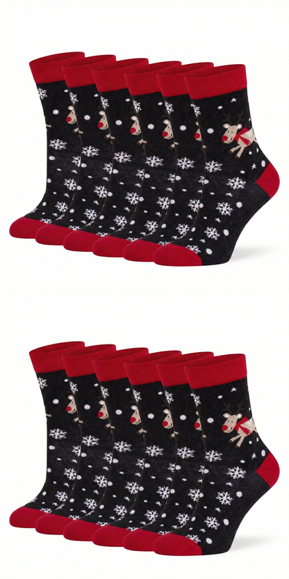 Ugly Christmas Socken "Rentier Snowflake" Bio Baumwolle