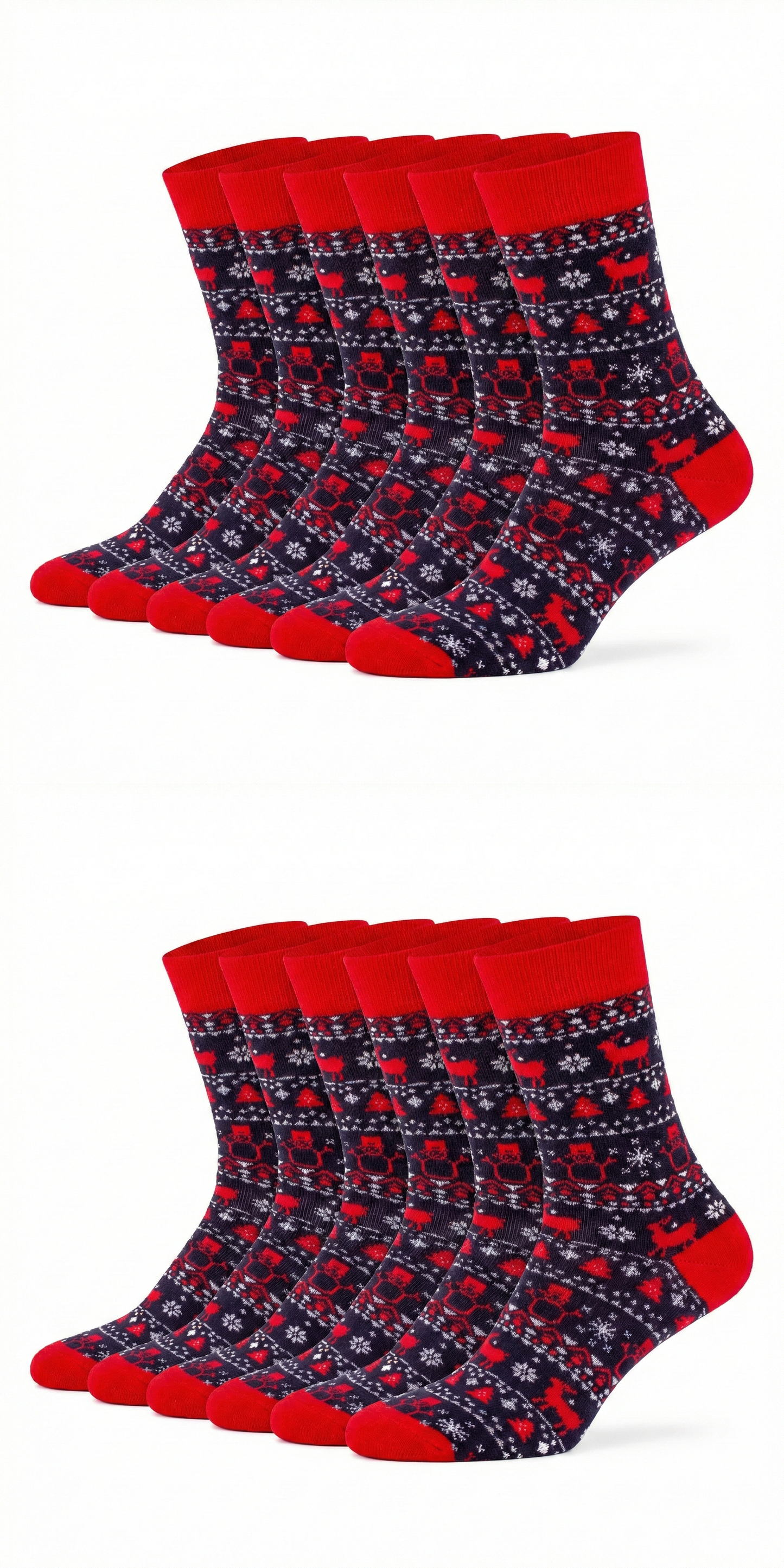Ugly Christmas Socken "Schneemann & Rentier" Bio Baumwolle