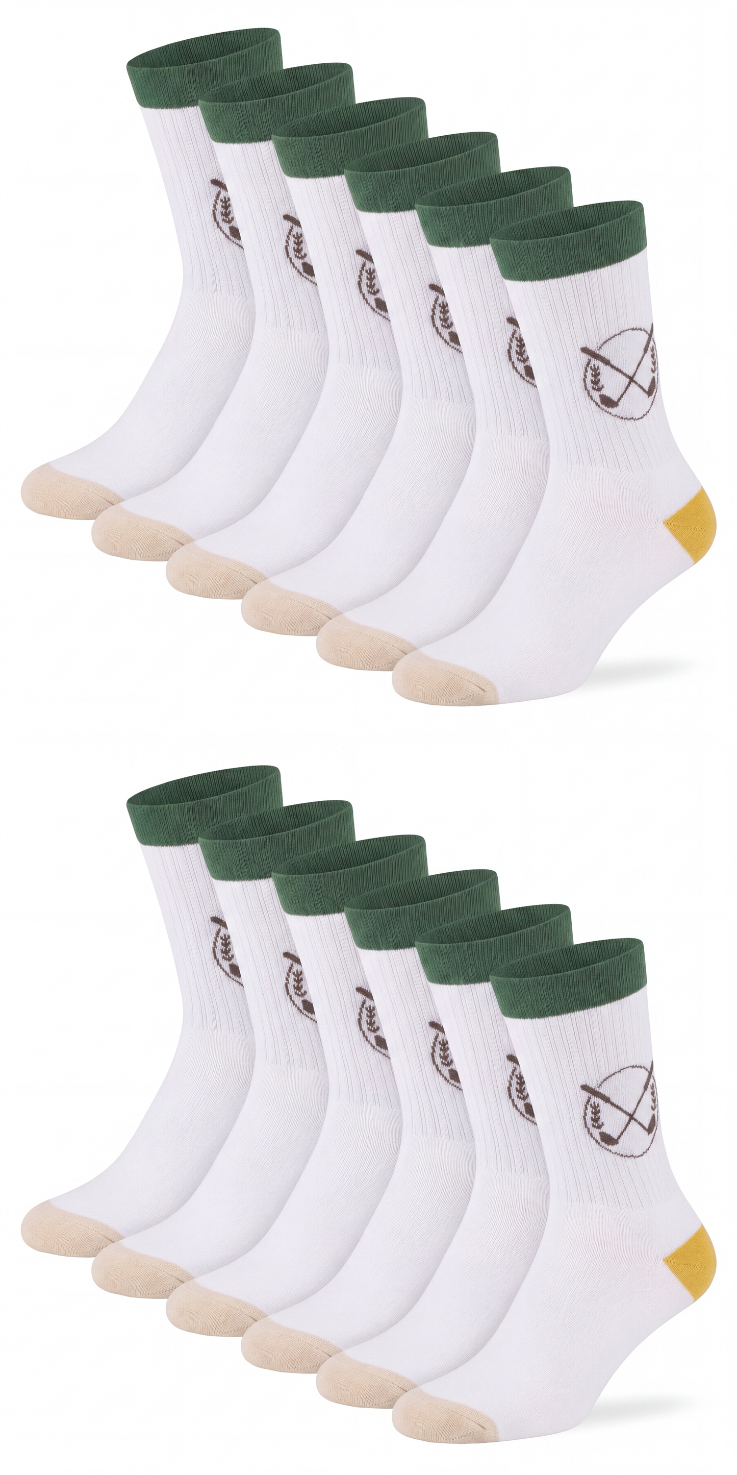 Golf Sportsocke Bio-Baumwolle weiß