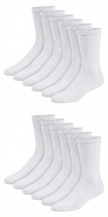 OP-Socken mit Rippe aus Bio Baumwolle Weiss