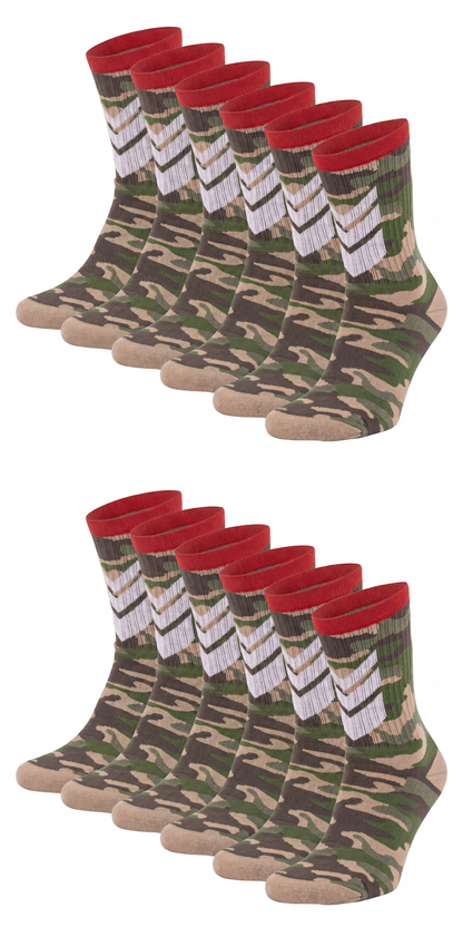 Sportsocke Camouflage Bio-Baumwolle