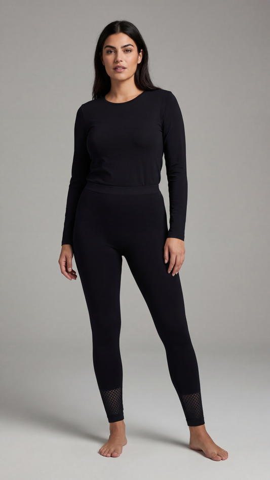 Damen Feinstrumpf Legging kleine Punkte