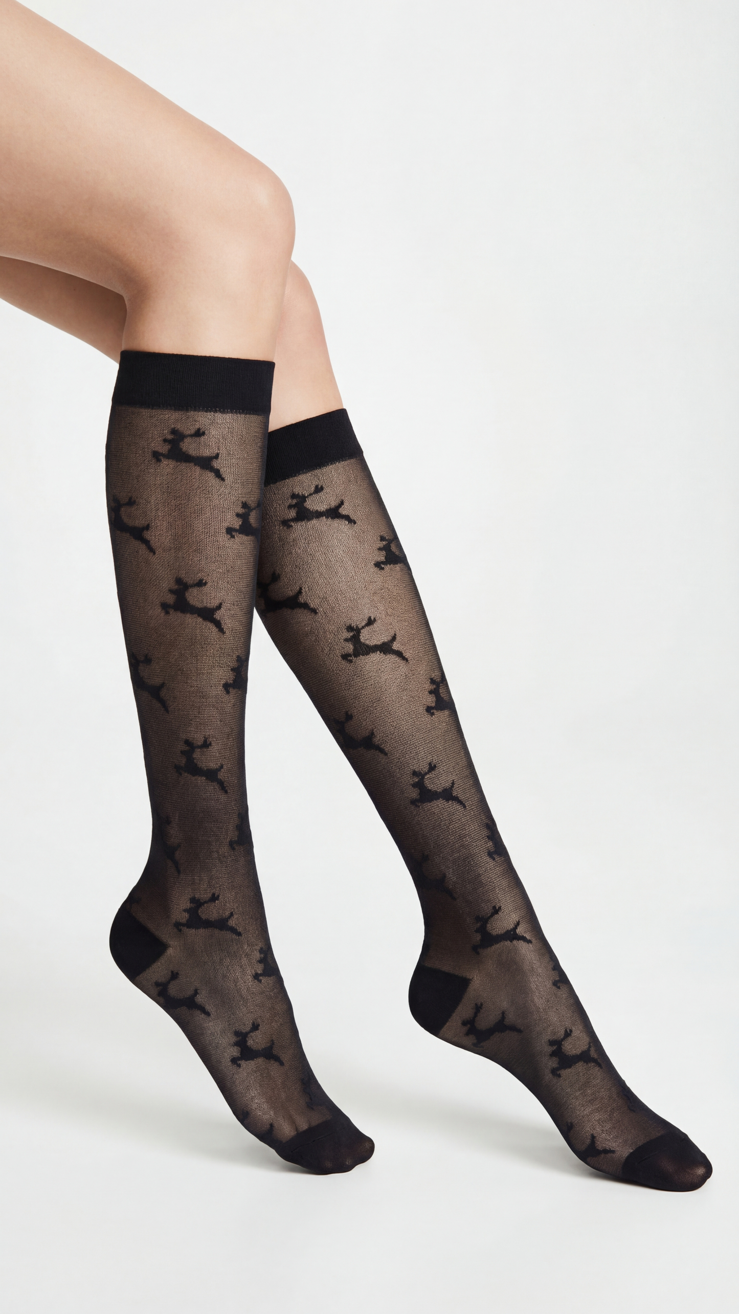 Damen Fashion Kniestrümpfe Hirsch Motiv
