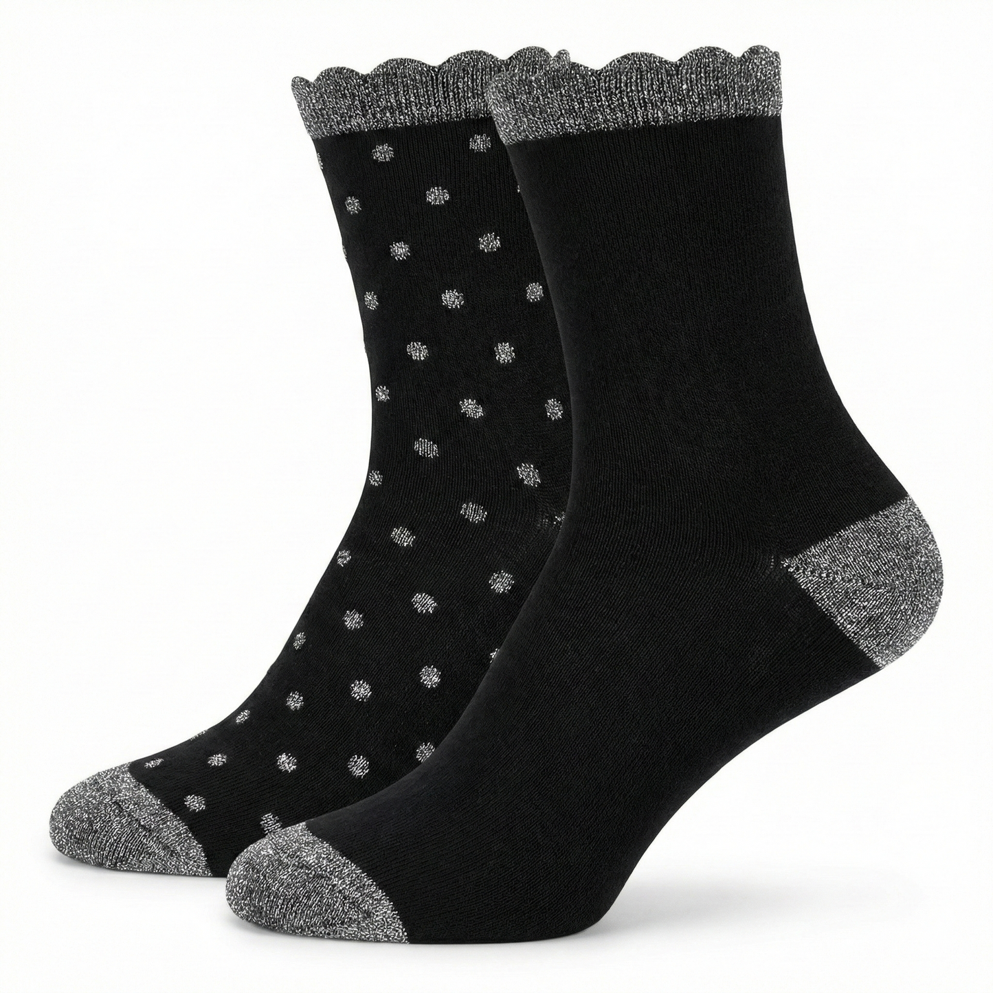 Damen Glitzer Socken aus Baumwolle 2er Pack