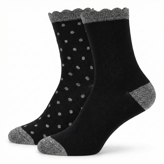 Damen Glitzer Socken aus Baumwolle 2er Pack