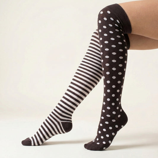 Overknees Ringel & Punkte Bio Baumwolle