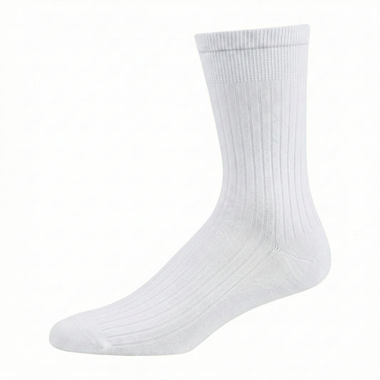 OP-Socken mit Rippe aus Bio Baumwolle Weiss