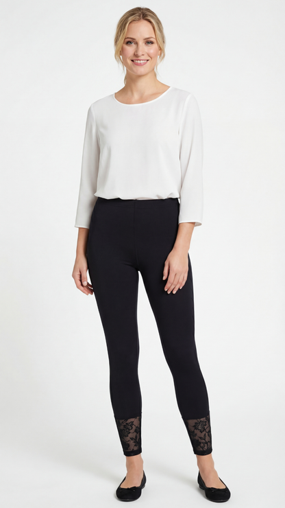 Damen Fashion Feinstrumpf-Legging Flower
