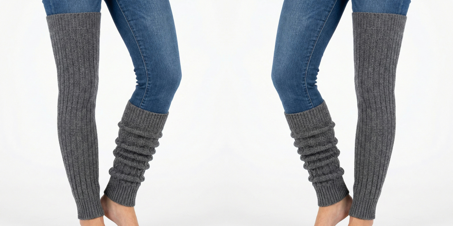 Modische Strickstulpe mit Zopf