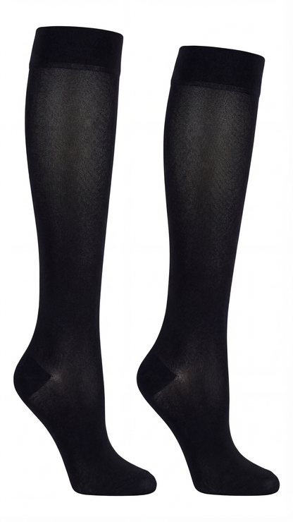 Damen Basic Fein-Kniestrümpfe 2er Pack