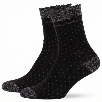 Damen Glitzer Socken aus Baumwolle 2er Pack