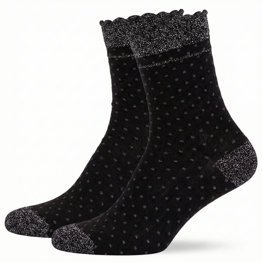 Damen Glitzer Socken aus Baumwolle 2er Pack