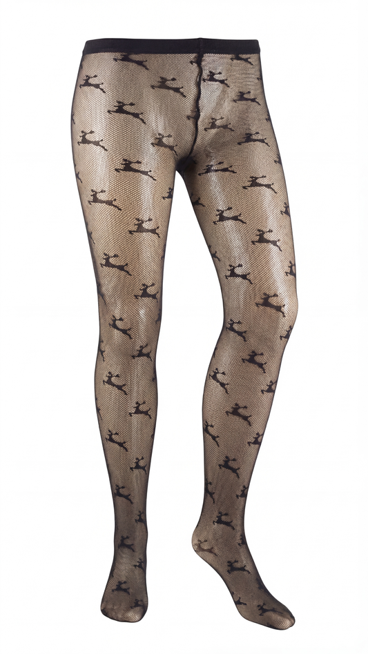 Damen Fashion-Strumpfhose Hirsch Motiv