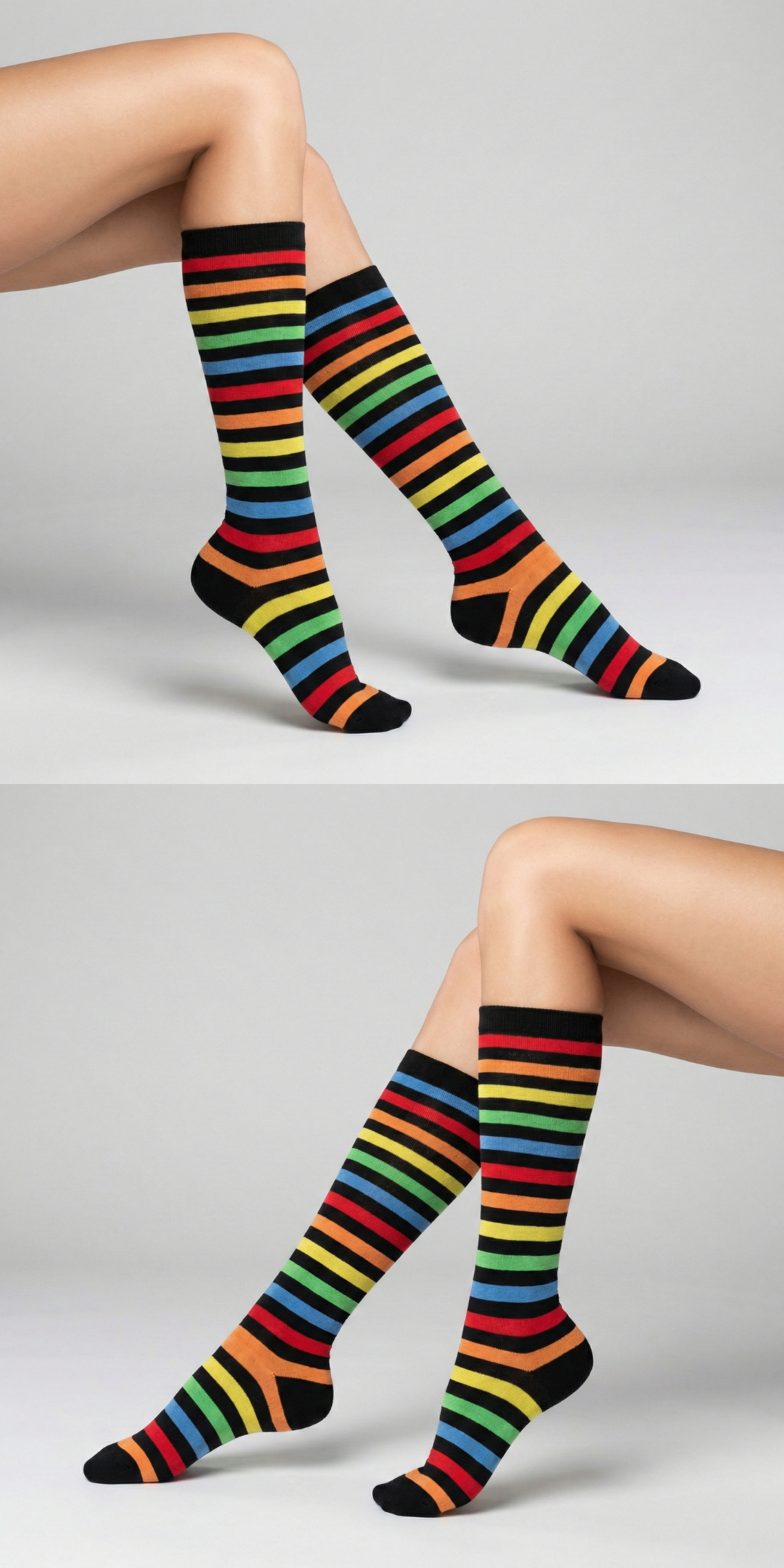 Multicolor Kniestrümpfe Bio Baumwolle