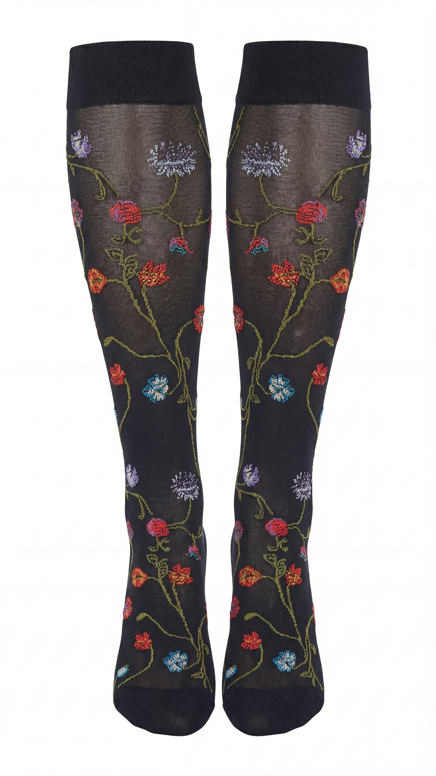 Damen Kniestrümpfe Blumenmuster