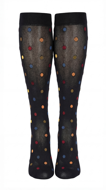 Damen Feinstrumpf bunte Punkte