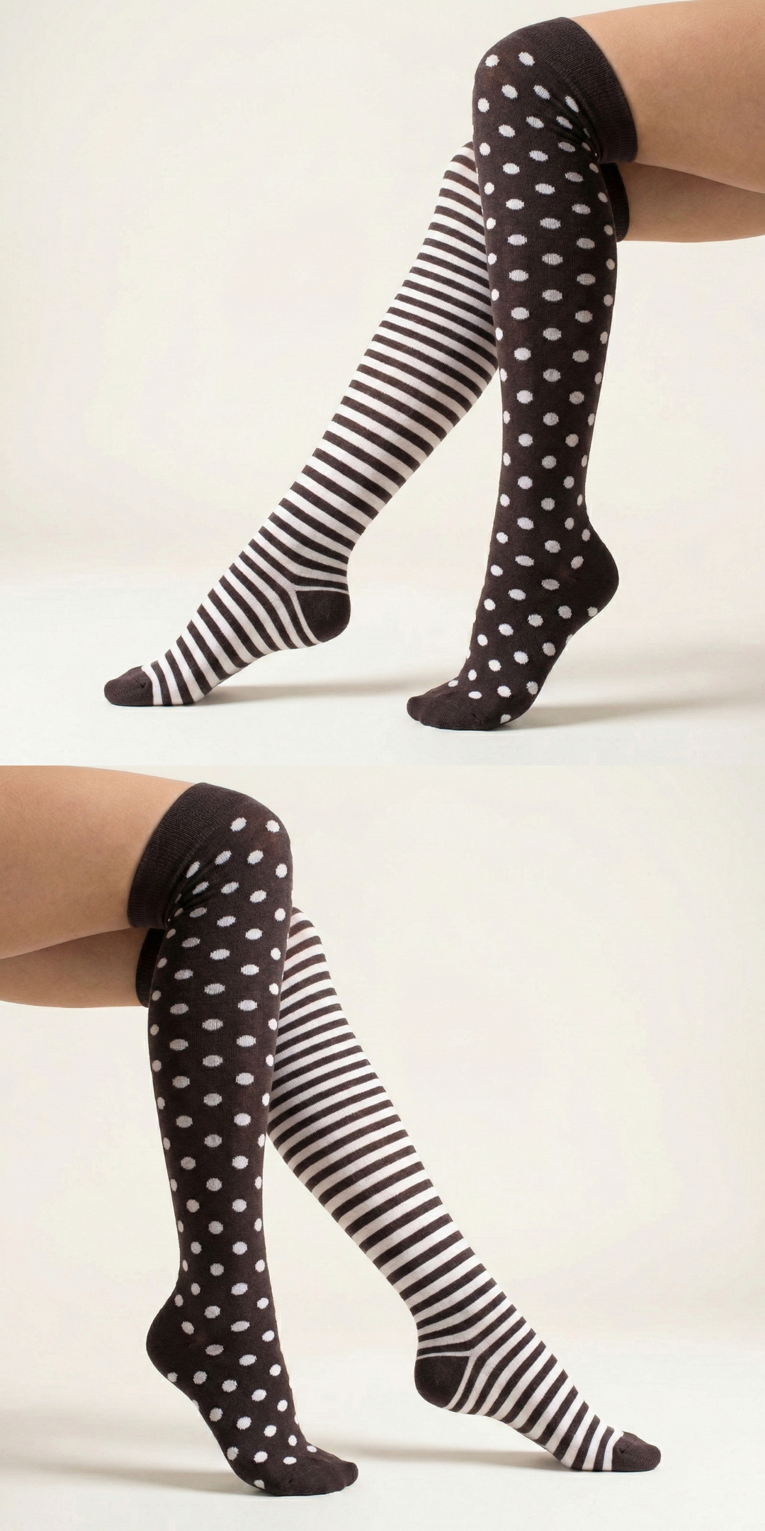 Overknees Ringel & Punkte Bio Baumwolle