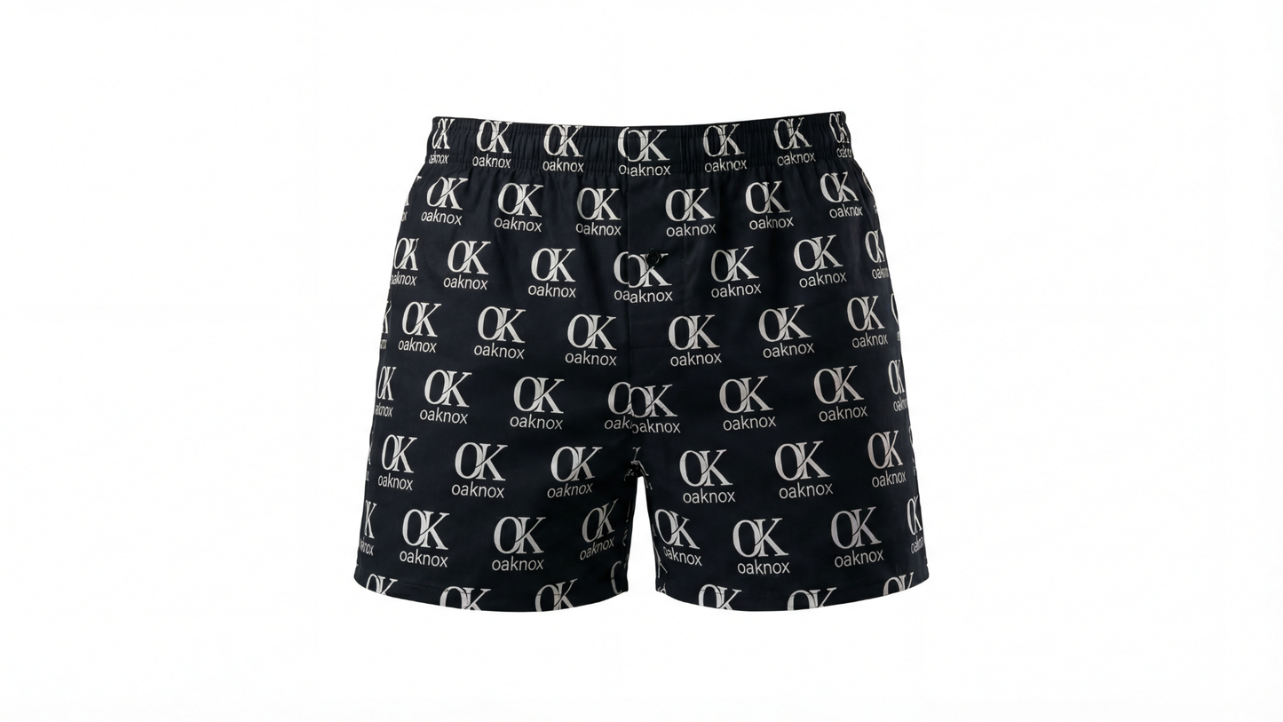 Boxer-Shorts mit oaknox Muster Schwarz/Weiß Baumwolle