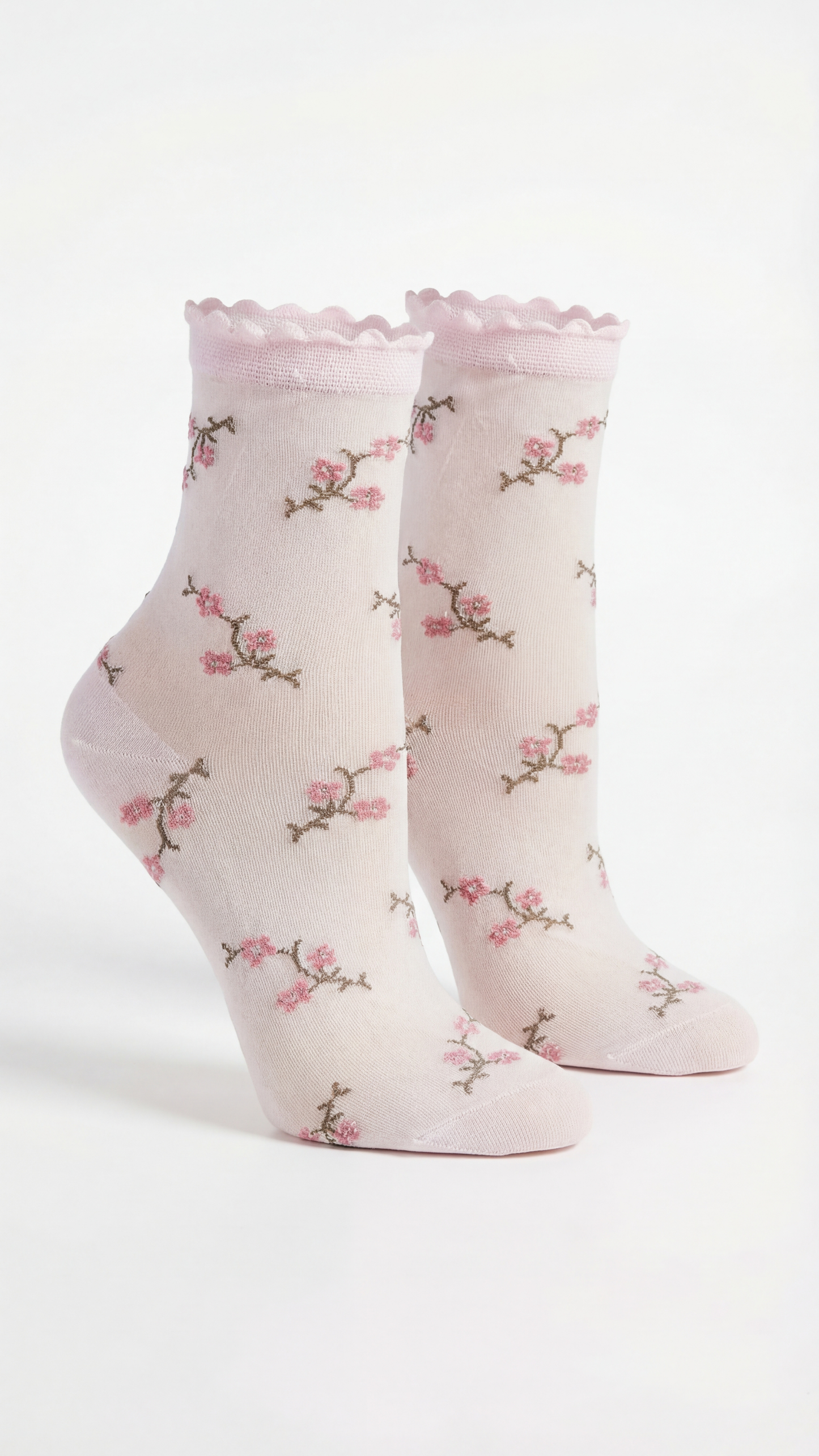 Damen Fein-Söckchen Pink Flower