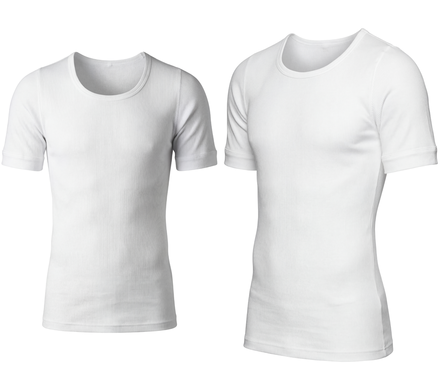 Halbarm-Unterhemd Doppelripp 2er Pack
