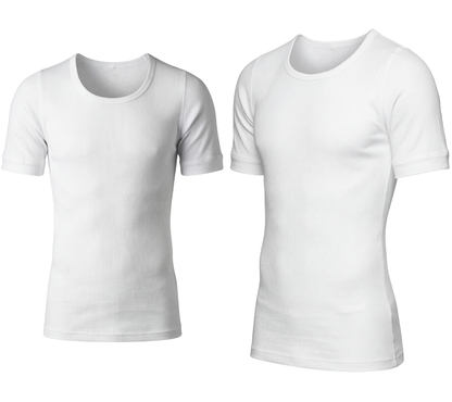 Halbarm-Unterhemd Doppelripp 2er Pack