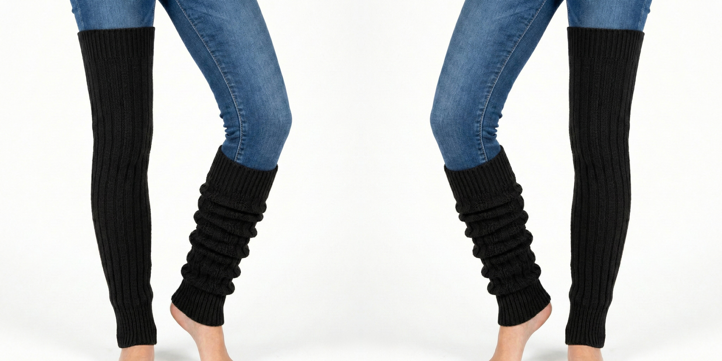 Modische Strickstulpe mit Zopf