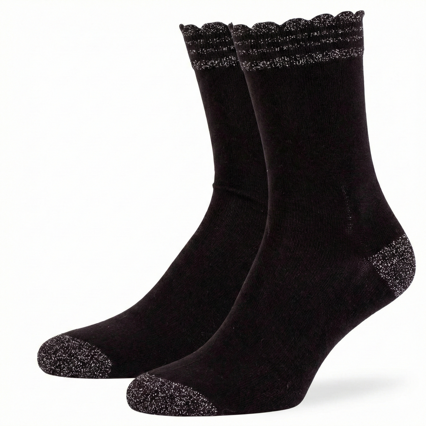 Damen Glitzer Socken aus Baumwolle 2er Pack