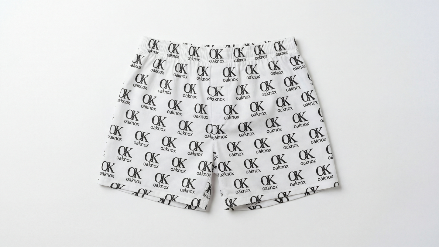 Boxer-Shorts mit oaknox Muster Schwarz/Weiß Baumwolle