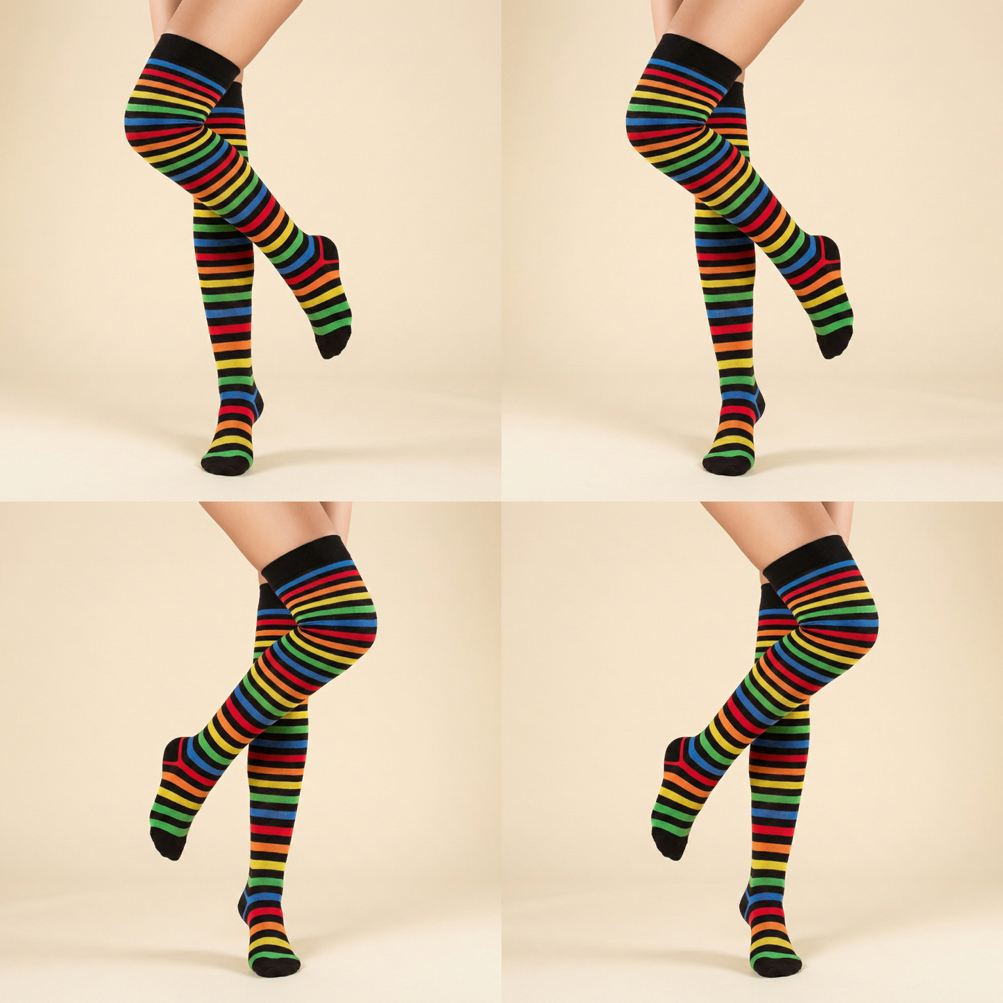 Overknees Multicolor Bio Baumwolle