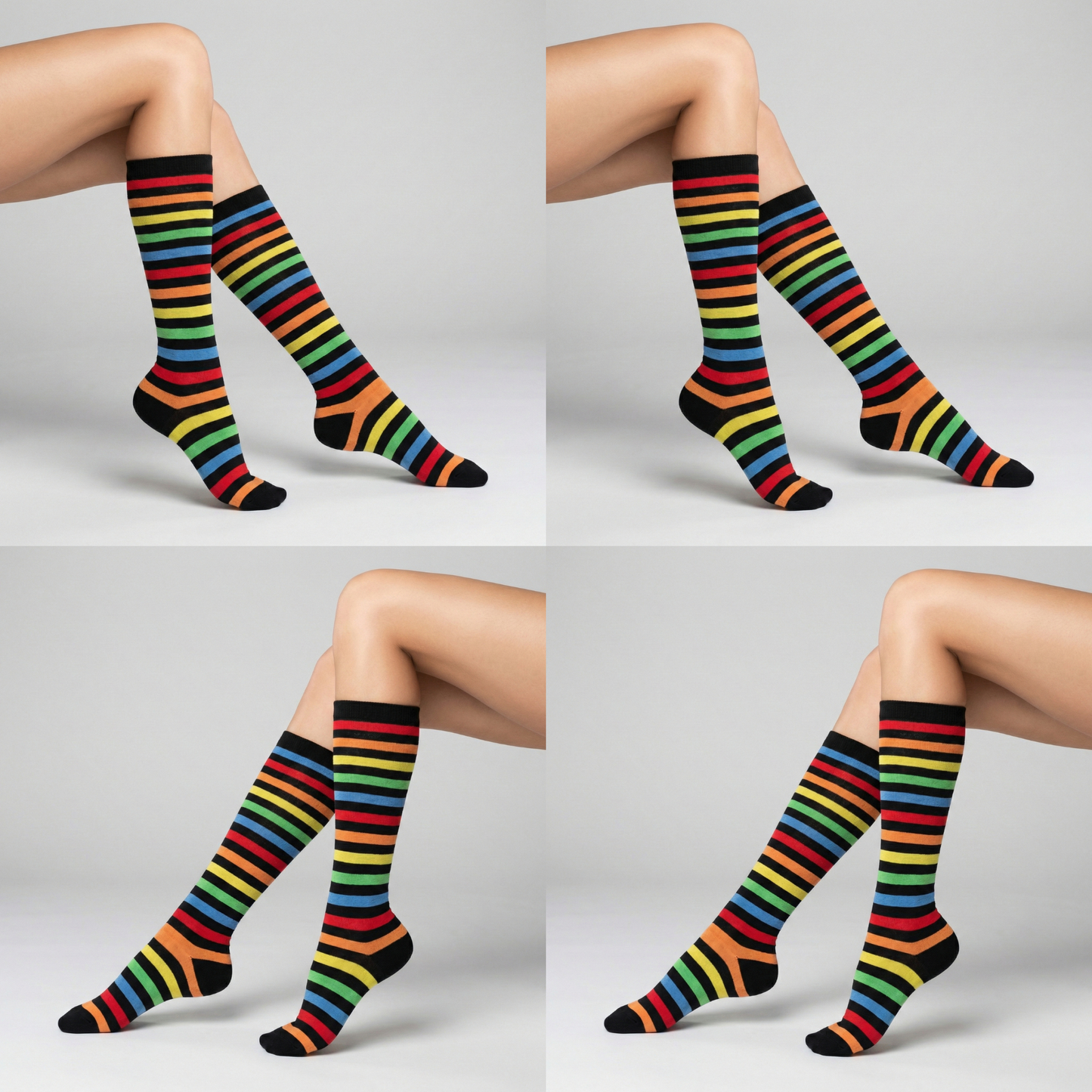 Multicolor Kniestrümpfe Bio Baumwolle