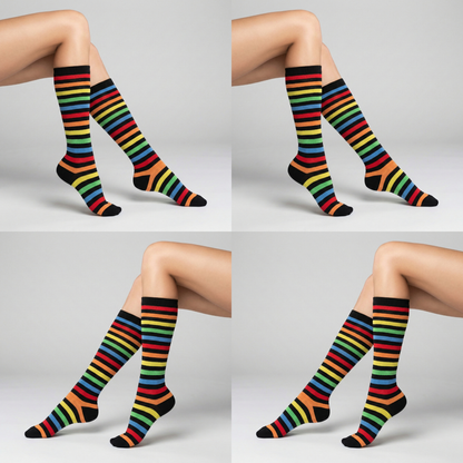 Multicolor Kniestrümpfe Bio Baumwolle