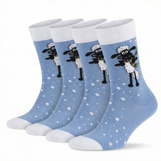 Kids - Shaun das Schaf Socken Schneeflocken Bio Baumwolle