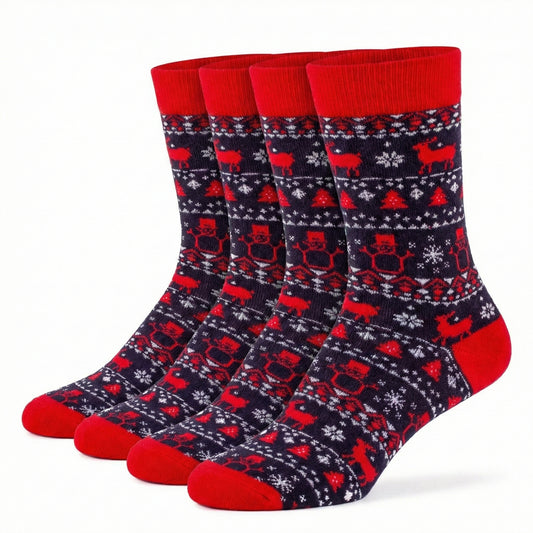 Ugly Christmas Socken "Schneemann & Rentier" Bio Baumwolle