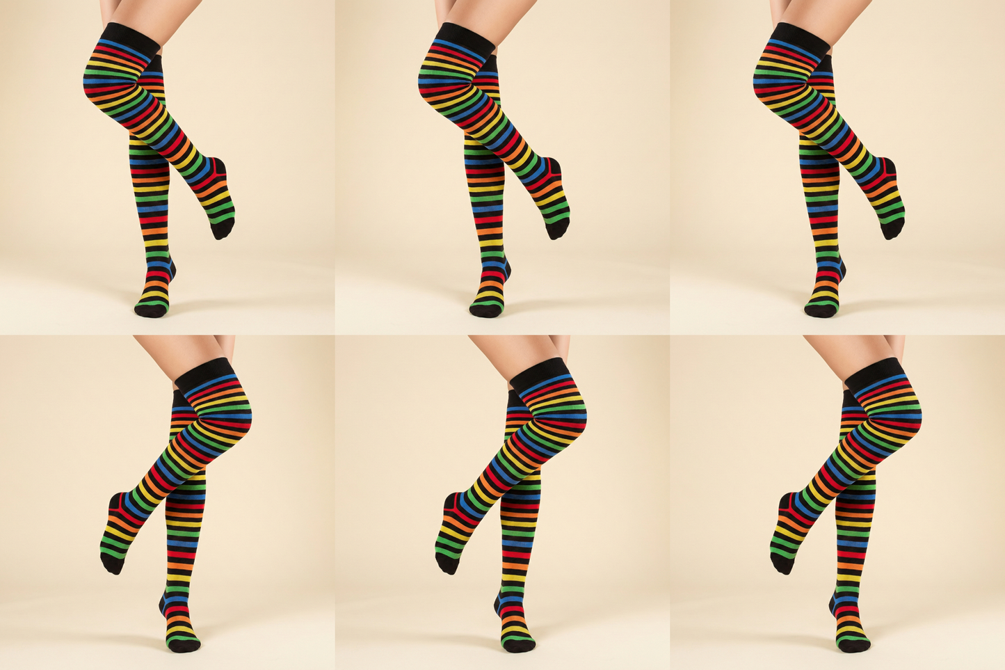 Overknees Multicolor Bio Baumwolle