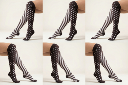 Overknees Ringel & Punkte Bio Baumwolle
