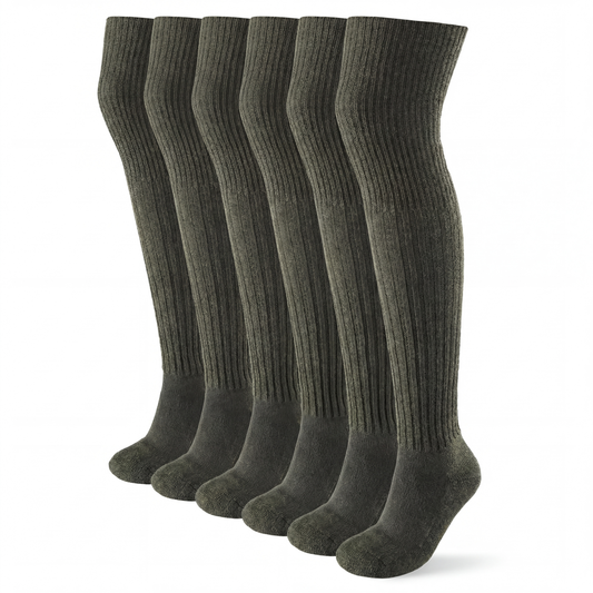 Merino Überkniestrümpfe Plüschsohle