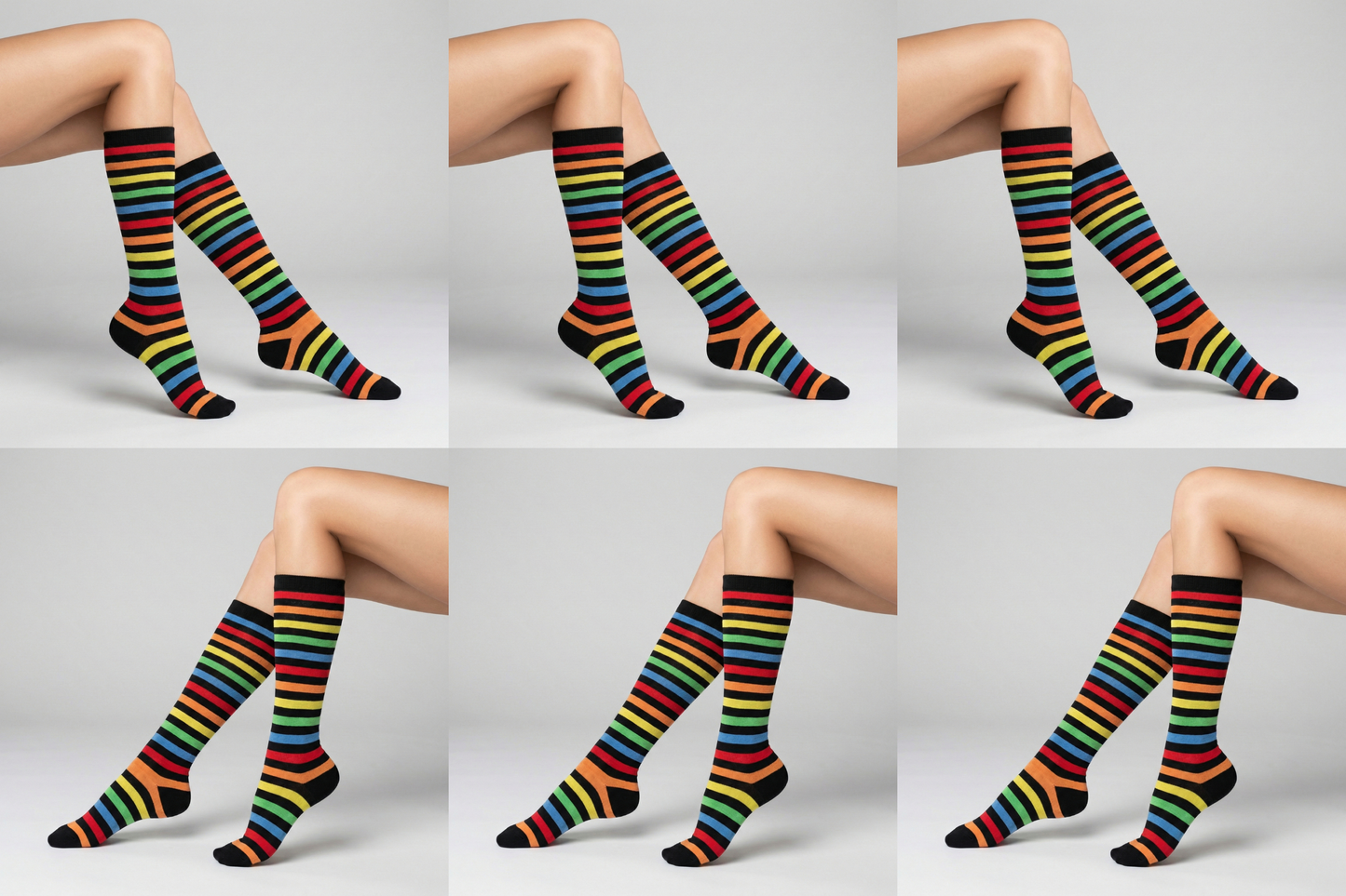 Multicolor Kniestrümpfe Bio Baumwolle