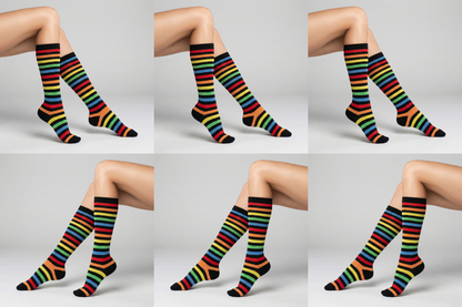 Multicolor Kniestrümpfe Bio Baumwolle