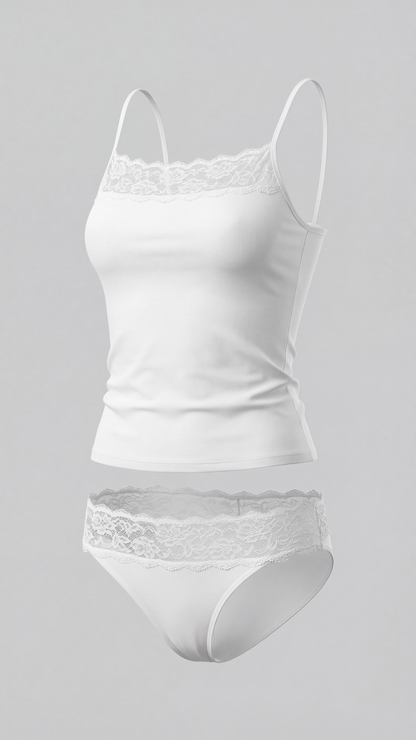 oaknox Damen Wäsche-Set Spitze Baumwolle
